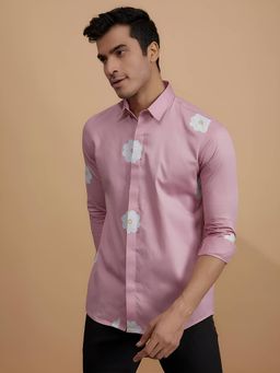 HE SPOKE - Pink Floral Smart Casual Shirt