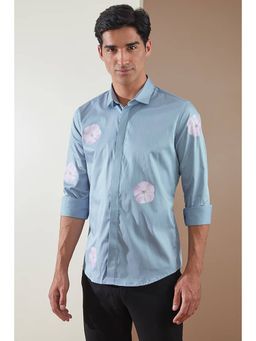 HE SPOKE - Blue Floral Smart Casual Shirt