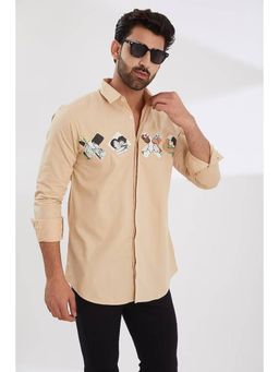 HE SPOKE - Cream Graphic Party Shirt