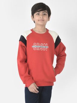 CRIMSOUNE CLUB - Boys Red Brand Typographic Sweatshirt