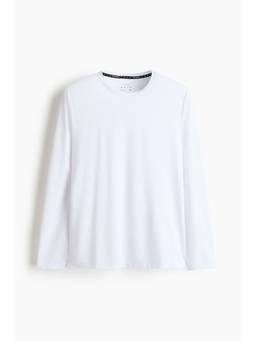H&M - Men White Long-Sleeved Sports T-Shirt with Dry Move
