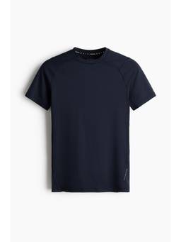 H&M - Men Navy Blue Regular Fit Sports T-Shirt with Dry Move