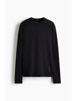 H&M - Men Black Regular Fit Sports T-Shirt with Dry Move