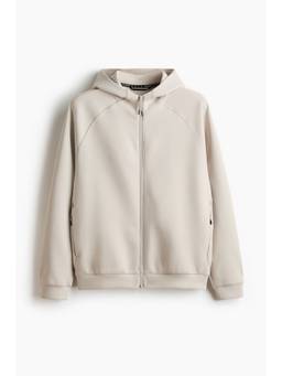 H&M - Men Beige Sports Zip-Through Hoodie Jacket with Dry Move