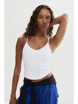 H&M - Women White Integral-Bra Sports Vest Top With Sculpt move