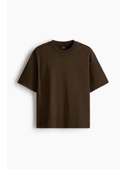 H&M - Men Brown Relaxed Fit Interlock T-Shirt