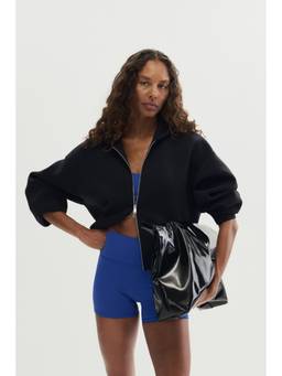 H&M - Women Black Sports Scuba Zip-Through Hoodie