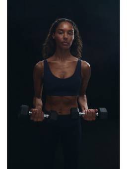 H&M - Women Navy Blue Medium Support Sports Bra With Sculpt move