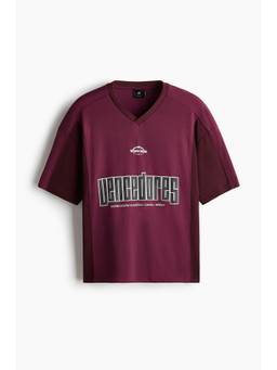H&M - Men Red Relaxed Fit Printed T-Shirt