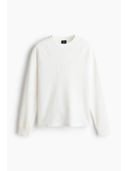 H&M - Men White Regular Fit Waffled T-Shirt