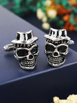 PELUCHE - Quirky Skull Enamel Cufflinks for Men