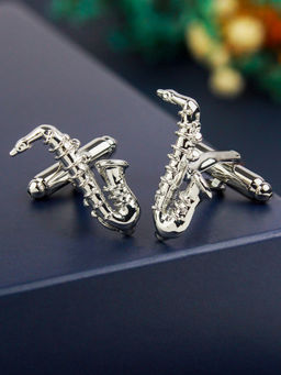 PELUCHE - Silver Trumpet Cufflinks for Men