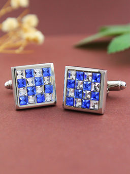 PELUCHE - Sapphire and Crystal Cufflinks for Men