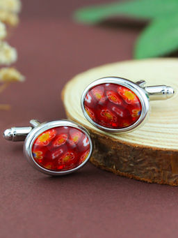 PELUCHE - Floral Glass Cufflinks for Men