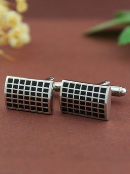 PELUCHE - Rich Black Enamel Play Cufflinks for Men