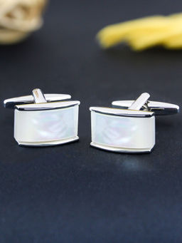 PELUCHE - Natural Mother of Pearl Stone Cufflinks for Men