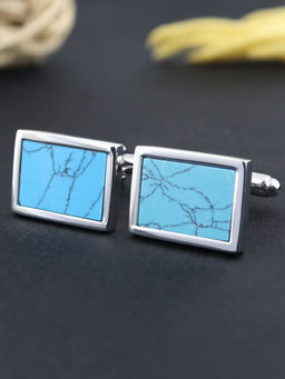 PELUCHE - Turquoise Stone Studded Cufflinks for Men