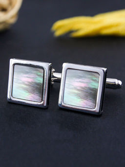 PELUCHE - Natural Abalone Shell Stone Cufflinks for Men