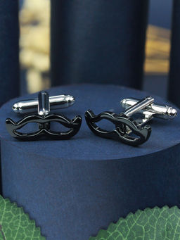 PELUCHE - Novelty Hollow Mustache Cufflinks for Men