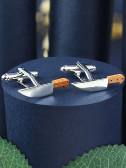 PELUCHE - Novelty Silver Knife Cufflinks for Men
