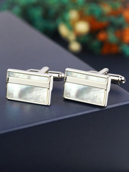 PELUCHE - Natural Abalone Shell Stone Cufflinks for Men