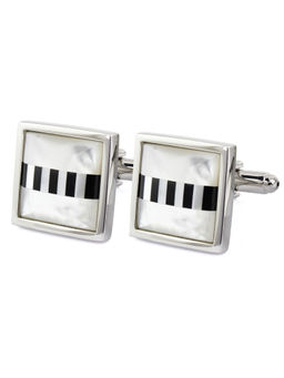 PELUCHE - Natural Mother of Pearl & Blue Onyx Stone Cufflinks for Men