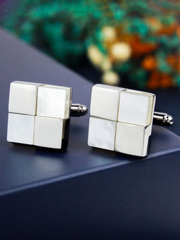 PELUCHE - Natural Mother of Pearl Stone Cufflinks for Men