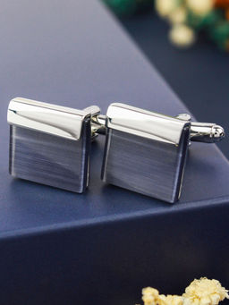 PELUCHE - Square Cats Eye Stone Black Cufflinks for Men