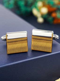 PELUCHE - Natural Tigers Eye Stone Cufflinks for Men