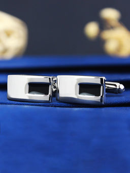 PELUCHE - Black Onyx Stone Cufflinks for Men