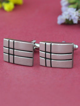 PELUCHE - Pretty Black Enamel Cufflinks for Men