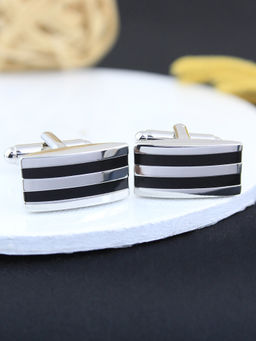 PELUCHE - Stylish Black Onyx Stone Cufflinks for Men