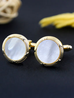 PELUCHE - Natural Mother of Pearl Stone Cufflinks for Men