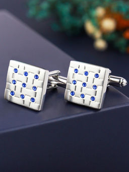 PELUCHE - Blue Sapphire Studded Cufflinks for Men