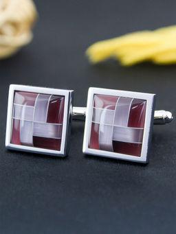 PELUCHE - Burgundy Onyx Cufflinks for Men