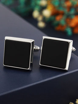 PELUCHE - Black Onyx Stone Cufflinks for Men