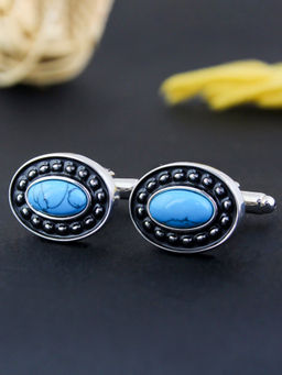 PELUCHE - Turquoise Studded Cufflink Cufflinks for Men