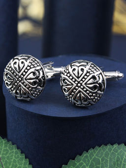 PELUCHE - Contemporary Metal Art - Round Cufflinks for Men