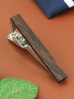 PELUCHE - Teak Wood - Dark Brown Tie Pin for Men