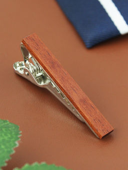 PELUCHE - Teak Wood ortilla Tie Pin for Men