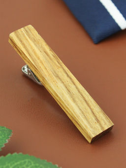 PELUCHE - Teak Wood - Beige Tie Pin for Men