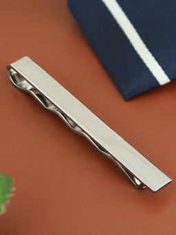 PELUCHE - Twisted - Silver Tie Pin for Men