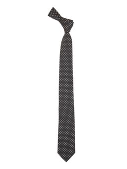 The Tie Hub - Black with White Polka Microfiber Necktie