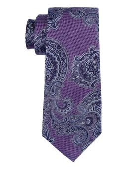 The Tie Hub - Ceremony Paisley Purple Silk Necktie