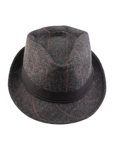 Threaded Dark Grey Fedora Hat