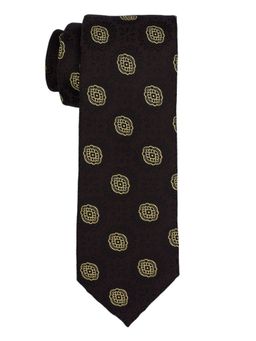The Tie Hub - Delisa Brown Geo Microfiber Necktie