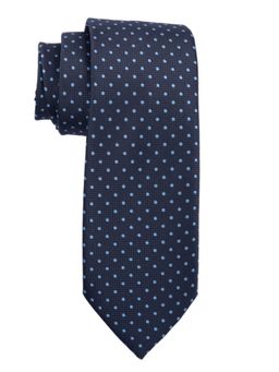 The Tie Hub - Alliance Black with Blue Polka Microfiber Necktie