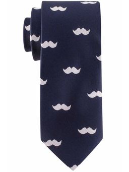 The Tie Hub - Moustache Navy and White Slim Necktie