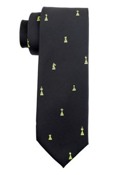 The Tie Hub - Chess Black and Yellow Necktie