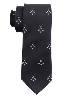 The Tie Hub - Golf Black Microfiber Necktie